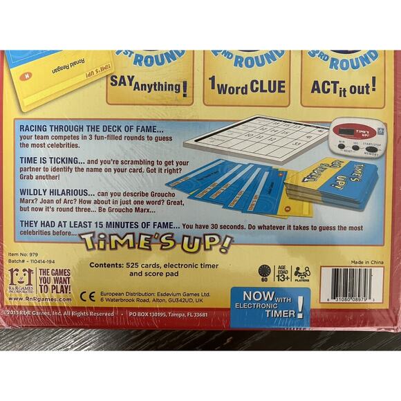 Time's Up Deluxe Board Game 2013 R&R Games, New and Sealed - Picture 3 of 8